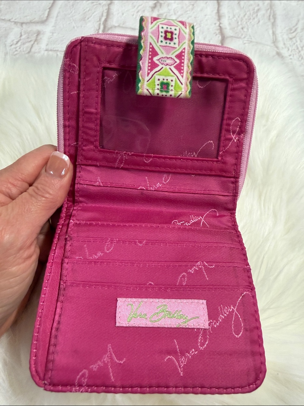 Vera Bradley Pink & Green Paisley Quilted Shoulder Bag with Matching Wallet - Picture 13 of 16